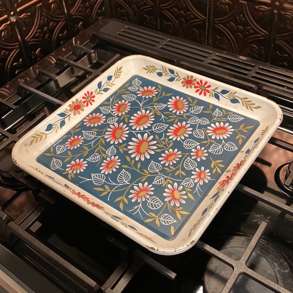 Vintage Large Maxey Metal Serving Tray 13"×13" - Picture 3 of 3